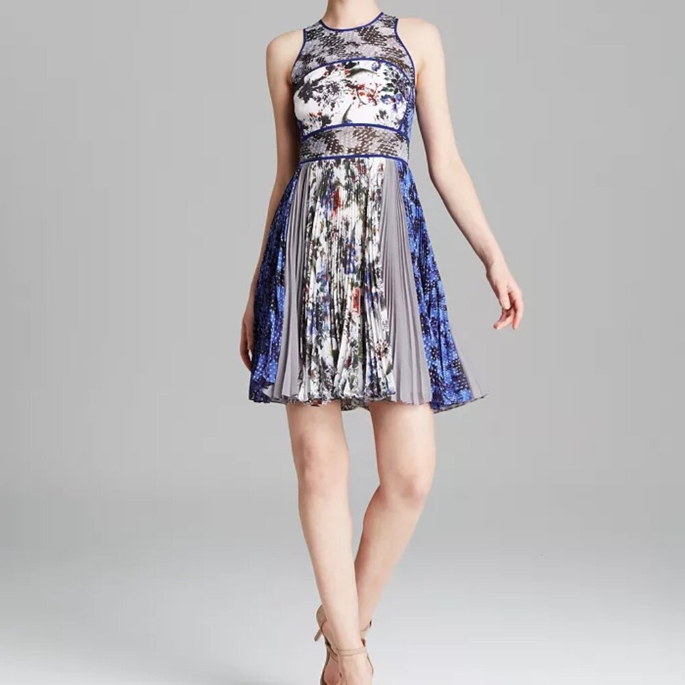Rebecca Taylor Grey Gardens Print Sleeveless Dress Like NEW Size 0